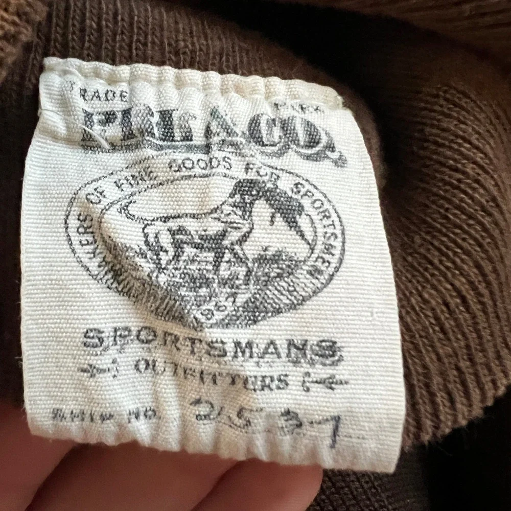 VTG Polo Ralph Lauren Sportsmans Sweatshirt Men L Brown Heritage Waffle Line 90s